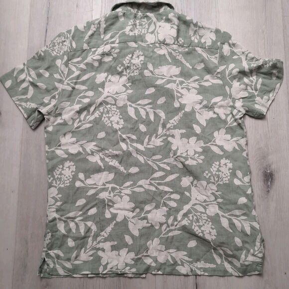 NWT Porter & Ash Shirt Mens Large MultiColor Floral Porter Ash Button Linen Bln - Picture 4 of 6